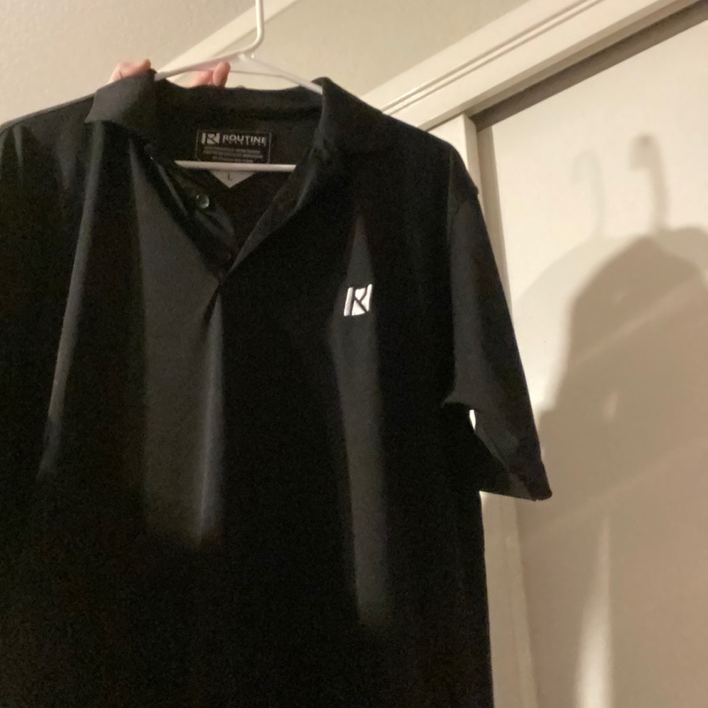 Routine baseball black dri-fit polo